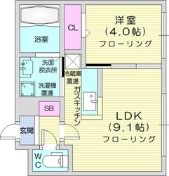 中島公園駅 徒歩16分 4階の物件間取画像